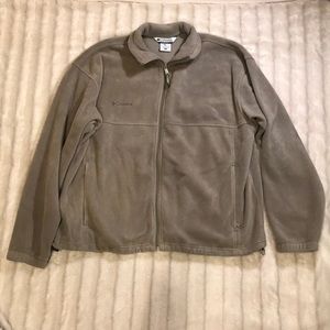 Columbia beige zip up fleece jacket, size XL.